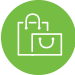 Green shopping bag icon