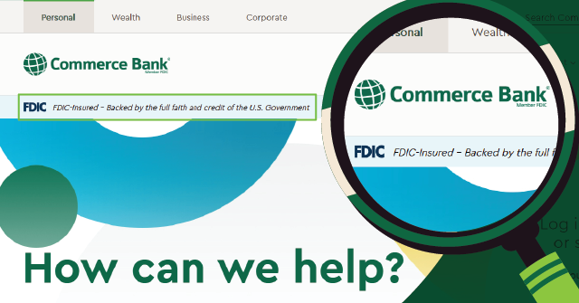 FDIC logo image on the Commerce Bank website
