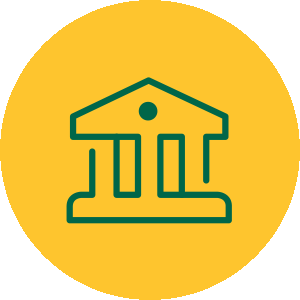 Yellow bank illustration icon